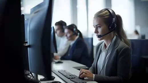 Portrait d'une ingénieur support dans le centre de support