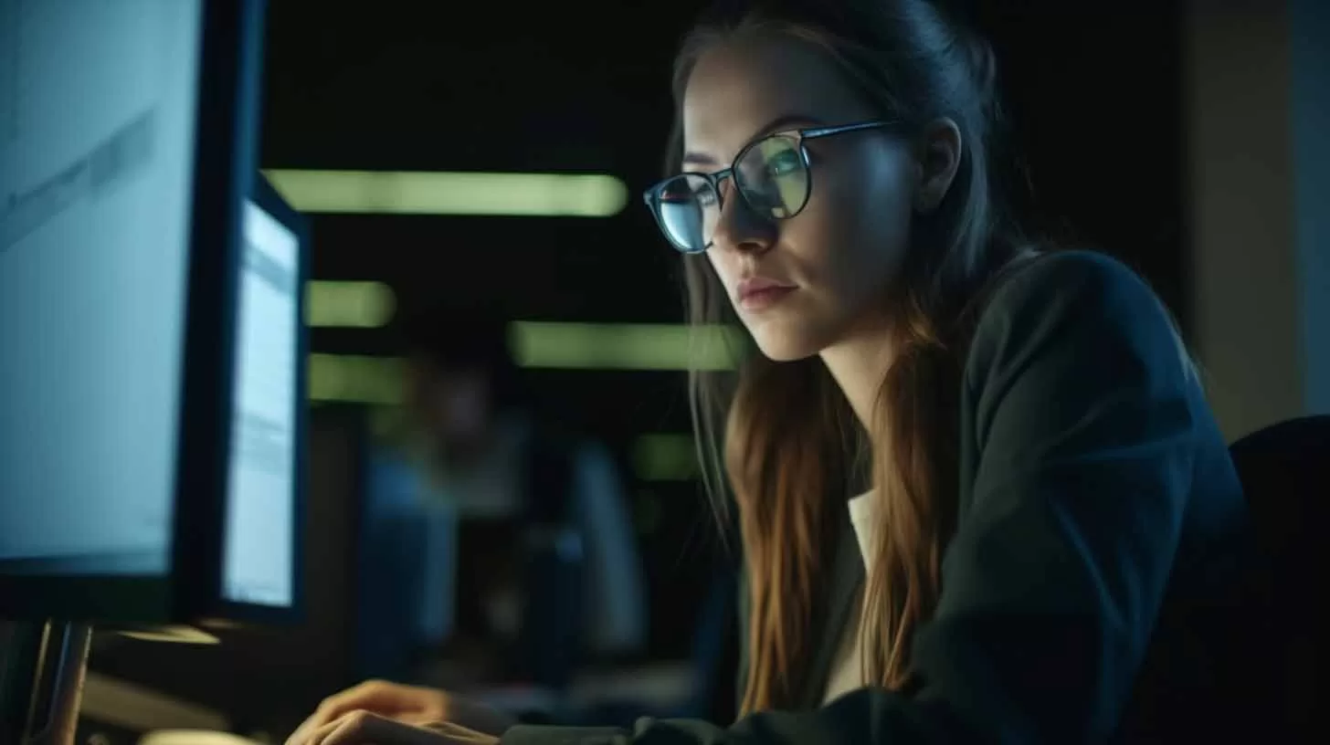 Portrait développeuse de l'agence web OrBo M&H travaillant sur un projet